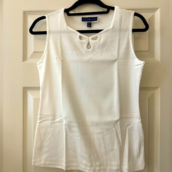 Karen Scott Sweetheart Keyhole Tank Top - Petite Medium - Picture 3 of 5